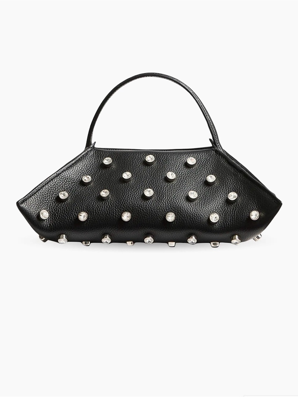 ALTUZARRA Black Crystal Studded Leather Top-Handle Bag